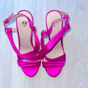 H&M Fuchsia Satin Sandals